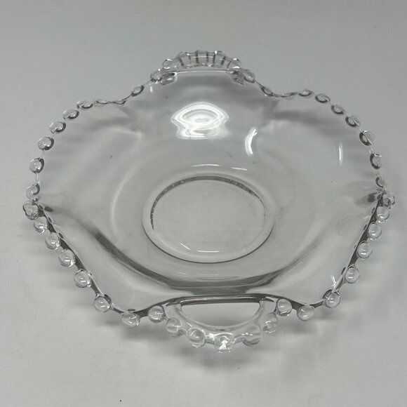 Candlewick Glass Ruffled Bowl With Handles 6 " - Picture 2 of 4